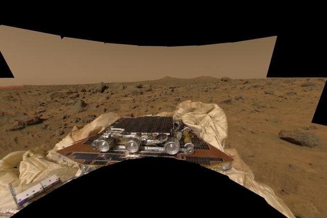 NASA image: New Perspective of Undeployed Rover