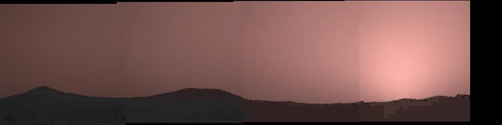 NASA image: Sunset over "Twin Peaks"