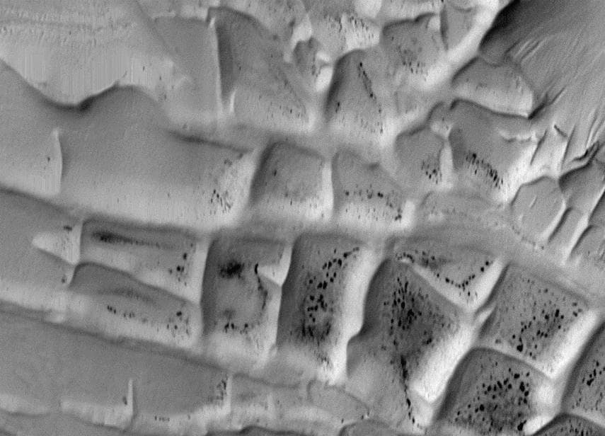 NASA image: Ridges in Mars South Polar Region