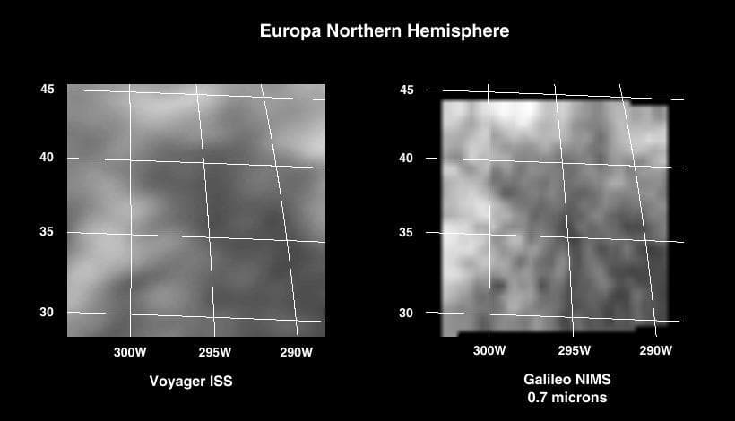 NASA image: Infrared Observations of Europa Trailing Side