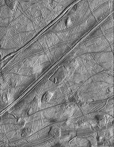 NASA image: Dome Shaped Features on Europa Surface