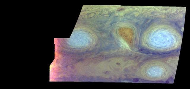 NASA image: Jupiter Long-lived White Ovals in False Color Time Set 2