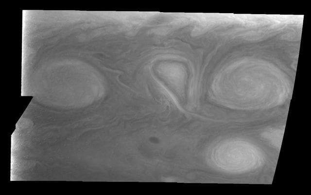 NASA image: Jupiter Long-lived White Ovals in Violet Light Time Set 2