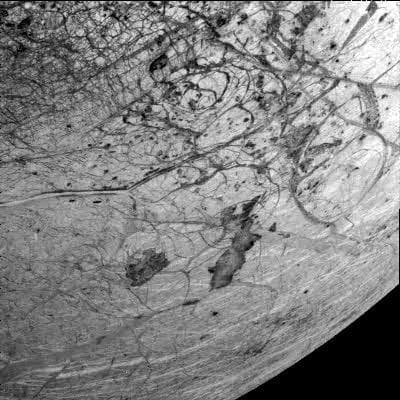 NASA image: Thera and Thrace Macula on Europa