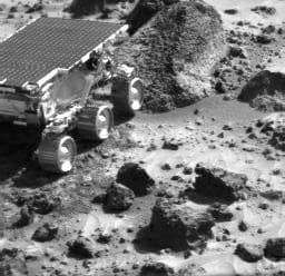 NASA image: Sojourner Moving Closer to Wedge