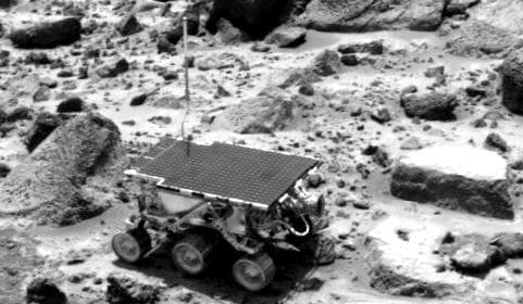 NASA image: Sojourner near the Rock