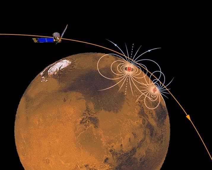 NASA image: Magnetic Sources in the Crust of Mars