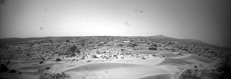 NASA image: Dunes, Big Crater, & Twin Peaks - Right Eye