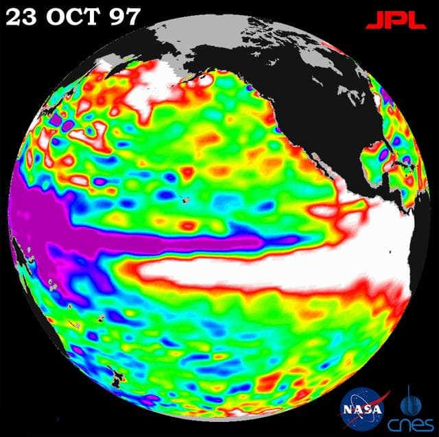 NASA image: TOPEX/El Niño Watch - October 23, 1997