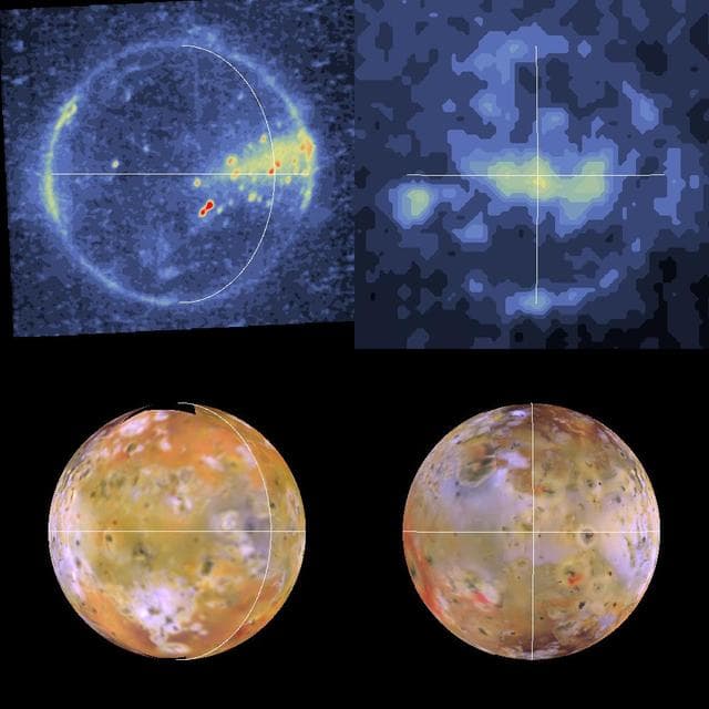 NASA image: Io Degassing from sub- and anti-Jupiter Regions