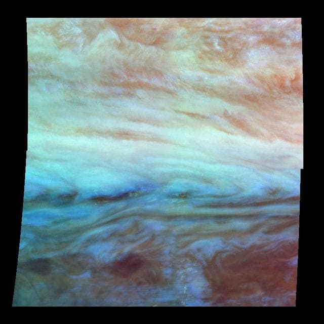 NASA image: False Color Mosaic of Jupiter Belt-Zone Boundary