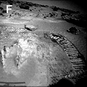NASA image: Sojourner Rover Tracks in Compressible Soil
