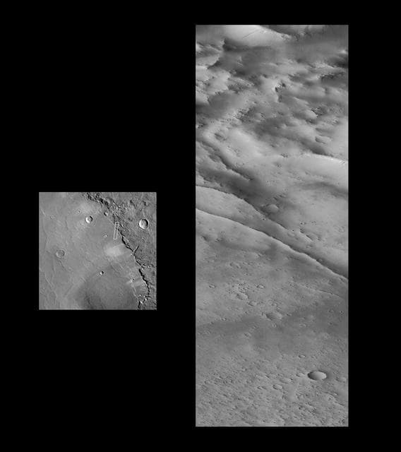 NASA image: Schiaparelli Crater Rim and Interior Deposits
