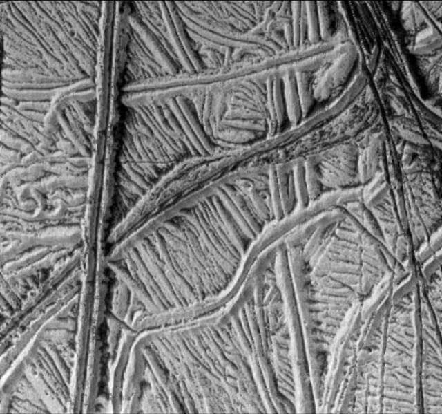 NASA image: High-Resolution Image of Europa Ridged Plains