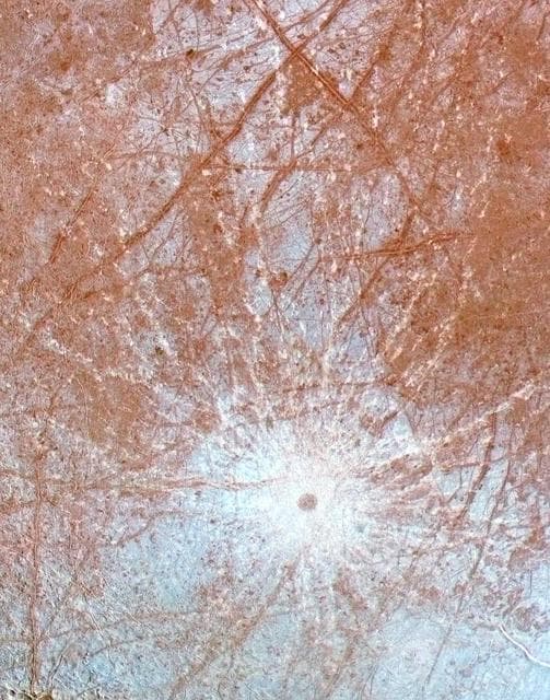NASA image: Pwyll Crater on Europa