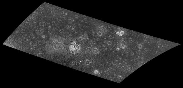 NASA image: Craters in a Newly Imaged Area on Callisto