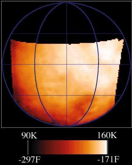 NASA image: Temperature Map of Ganymede