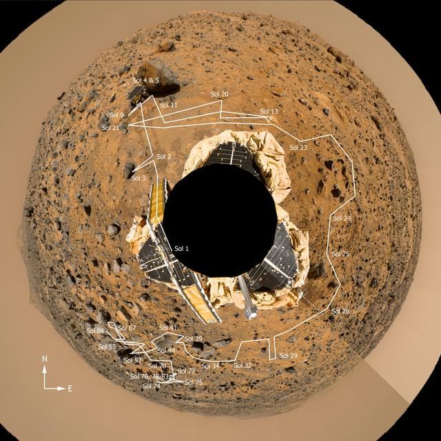 NASA image: Mars PathFinder Rover Traverse Image