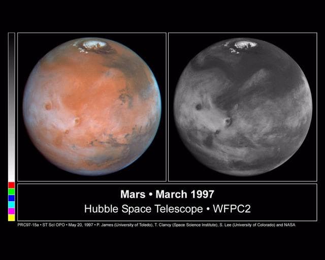 NASA image: Comparison View of Mars Cloud Cover