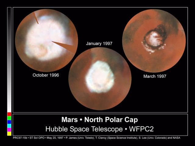 NASA image: Seasonal Changes in Mars North Polar Ice Cap