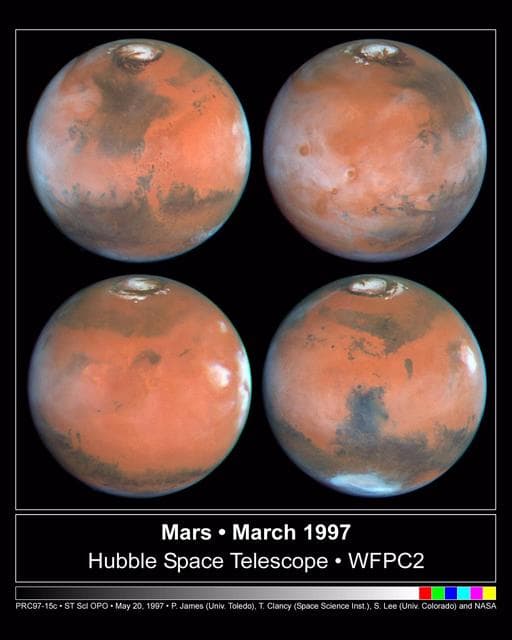 NASA image: Four Views of Mars in Northern Summer