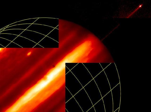 NASA image: Hubble Provides Infrared View of Jupiter Moon, Ring, and Clouds