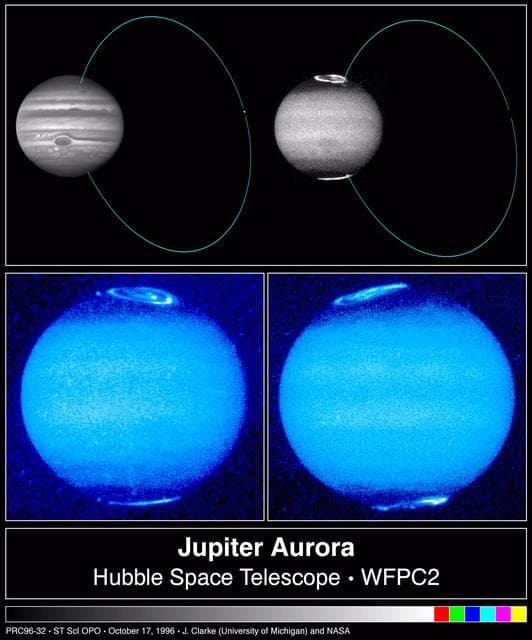 NASA image: Hubble Images Reveal Jupiter Auroras