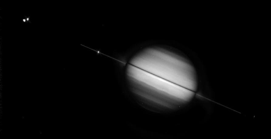 NASA image: Hubble again views Saturn Rings Edge-on