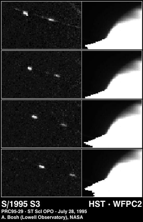 NASA image: Hubble Discovery Image of New Moon Orbiting Saturn