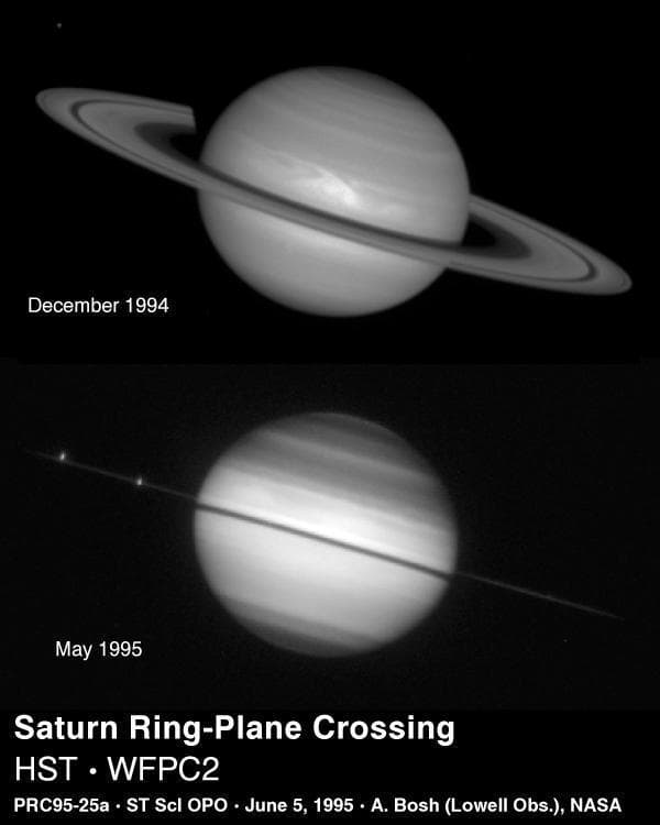 NASA image: Saturn Rings Edge-on