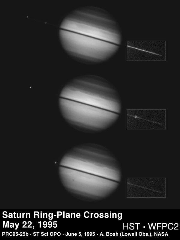NASA image: Hubble Views Saturn Ring-Plane Crossing