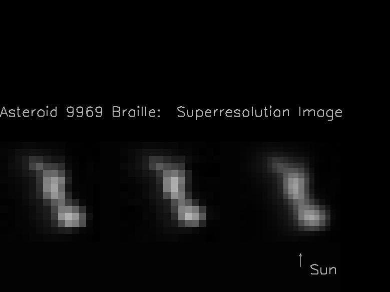 NASA image: Composite View of Asteroid Braille from Deep Space 1