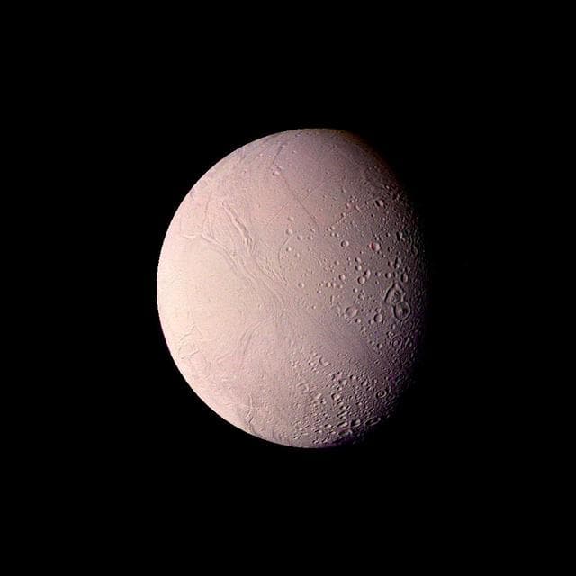 Saturn - Enceladus from a Distance of 119,000 kilometers 74,000 miles