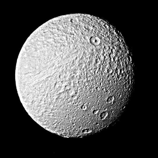 NASA image: Photograph of Saturns Satellite Tethys