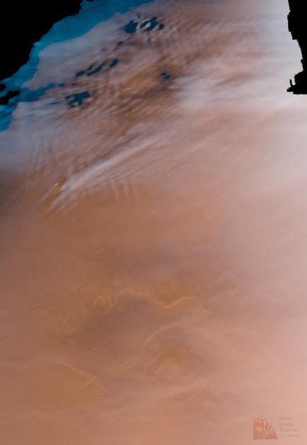 NASA image: Detailed Cloud Patterns in Martian Northern Hemisphere