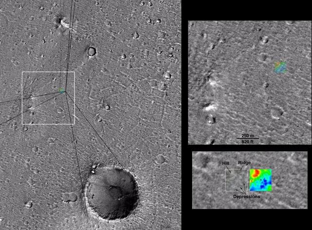 NASA image: Mars Pathfinder First Anniversary Special -- Refined Landing Site Location