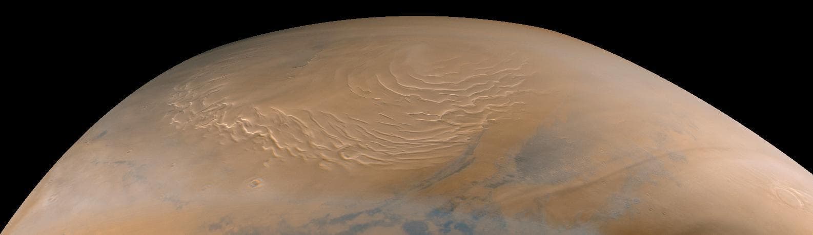 NASA image: Martian North Polar Cap on September 12, 1998 color