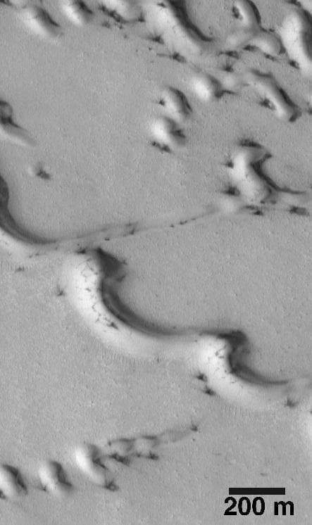 NASA image: Evidence for Recent Wind Action on Martian Sand Dunes
