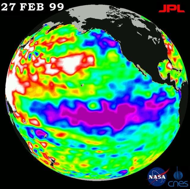 NASA image: TOPEX/El Niño Watch - La Niña Hangs On, February 27, 1999