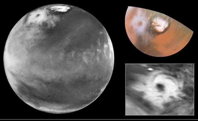 NASA image: Hubble Views Colossal Polar Cyclone on Mars