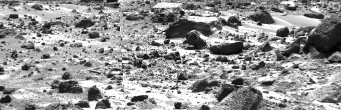 NASA image: Sojourner Rover Behind Chimp - Left Eye