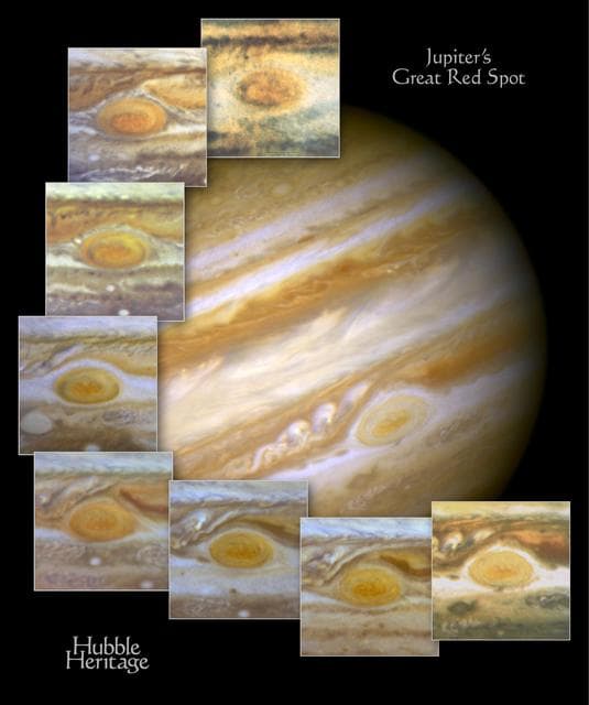 NASA image: Hubble Views Ancient Storm in the Atmosphere of Jupiter - Montage