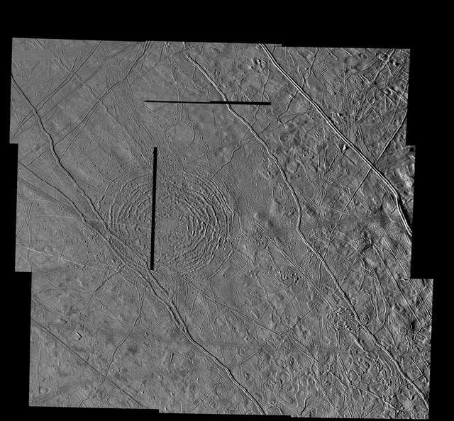 NASA image: The Tyre multi-ring Structure on Europa