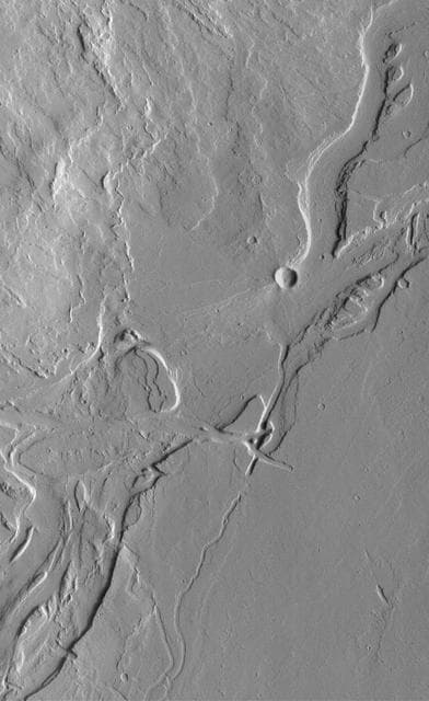 NASA image: Valleys and Lava Flows near Olympus Mons