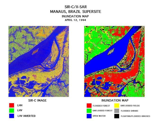 NASA image: Space Radar Image of Manaus, Brazil
