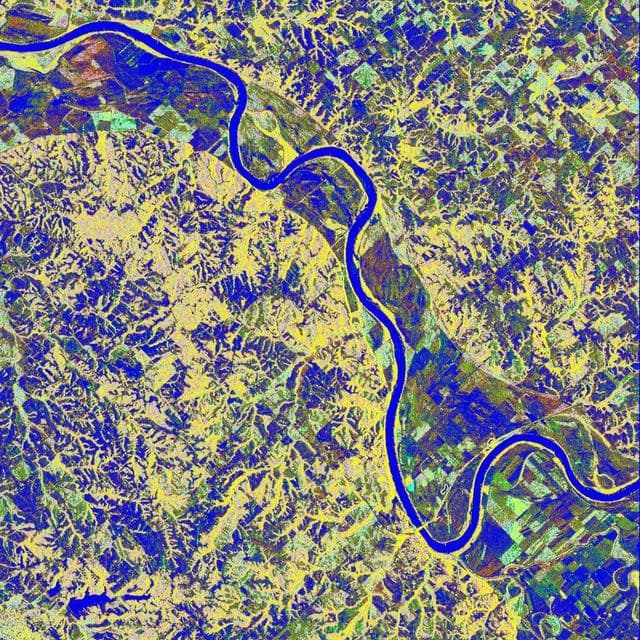NASA image: Space Radar Image of Missouri River, Glasgow, Missouri