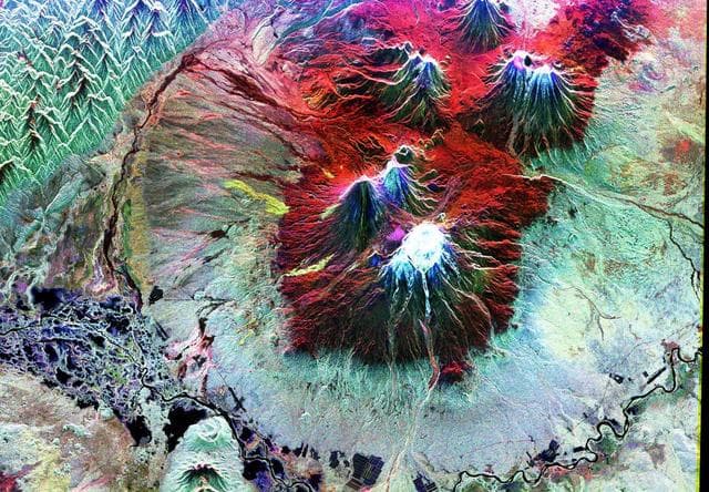 NASA image: Space Radar Image of Kiluchevskoi, Volcano, Russia