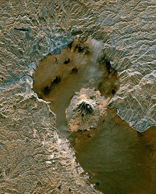 NASA image: Space Radar Image of Sakura-Jima Volcano, Japan