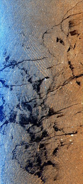 NASA image: Space Radar Image of Oil Slicks