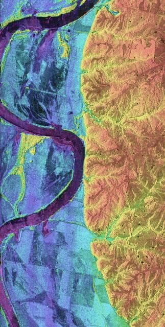 NASA image: Space Radar Image of Missouri River - TOPSAR